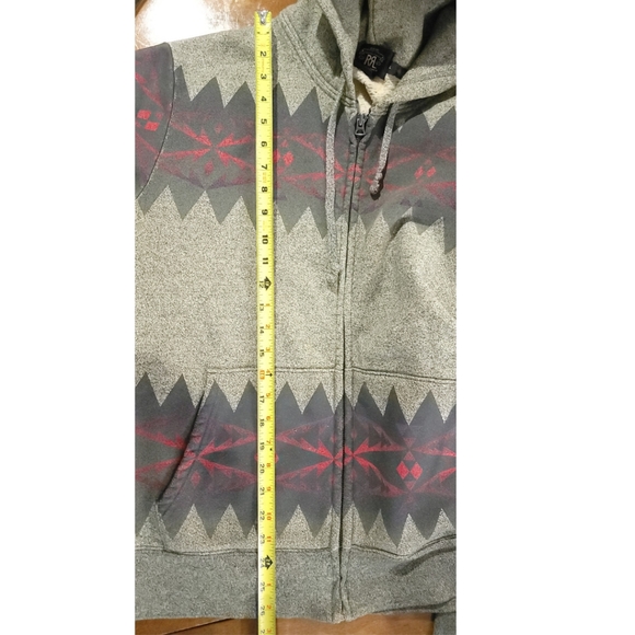 Ralph Lauren RRL Vintage Aztec Sherpa Lined Hooded Sweater Jacket Sz L Large - Picture 9 of 10